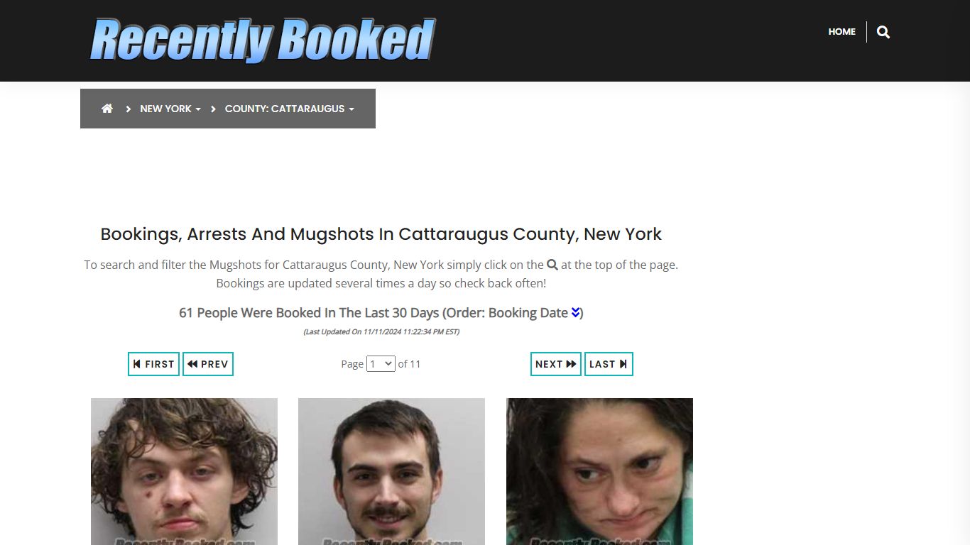 Bookings, Arrests and Mugshots in Cattaraugus County, New York